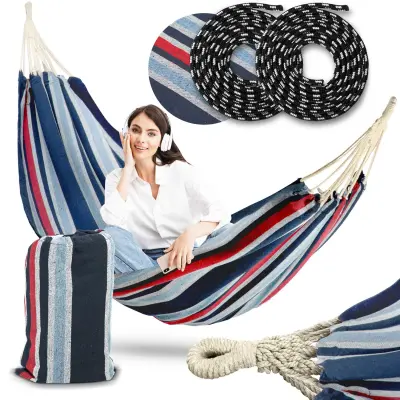 JANSHOP Malaga dvojno modro-rdeča viseča mreža