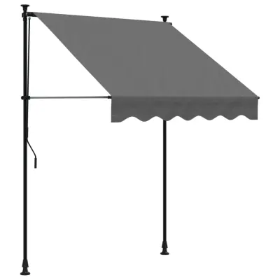 vidaXL Zložljiva tenda antracit 150x150 cm tkanina in jeklo