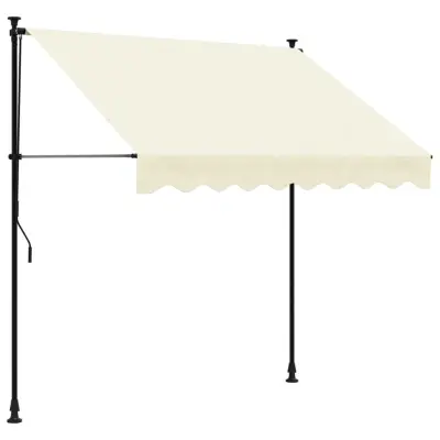vidaXL Zložljiva tenda krem 200x150 cm tkanina in jeklo