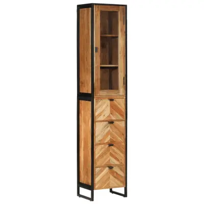 vidaXL Kopalniška omarica 40x27x190 cm železo in trden akacijev les
