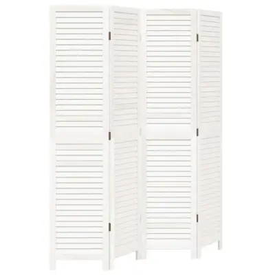 vidaXL Paravan 4-delni bel trden les pavlovnije