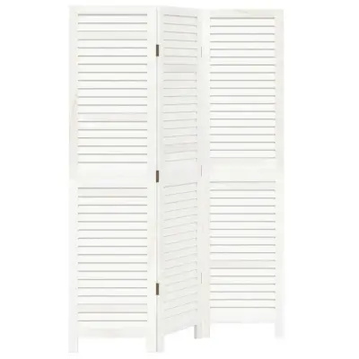 vidaXL Paravan 3-delni bel trden les pavlovnije