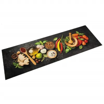 vidaXL Kuhinjska preproga pralna začimbe 60x180 cm žamet