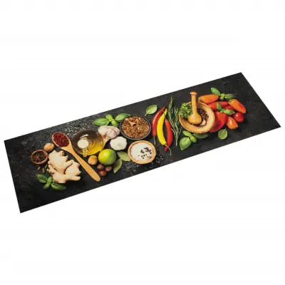 vidaXL Kuhinjska preproga pralna začimbe 45x150 cm žamet