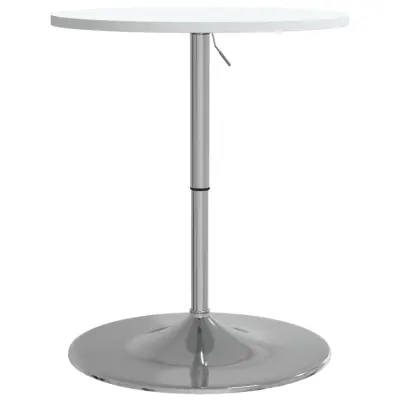 vidaXL Barska miza bela 60x60x90 cm inženirski les in kromirano jeklo