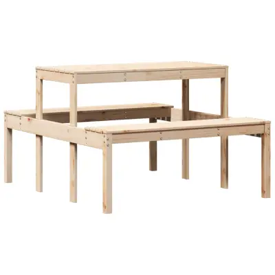 vidaXL Piknik miza 110x134x75 cm trdna borovina