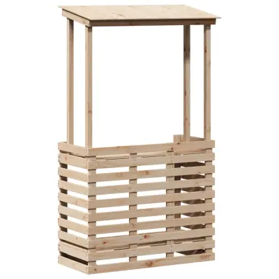 vidaXL Zunanja barska miza s streho 112,5x57x195,5 cm trden les