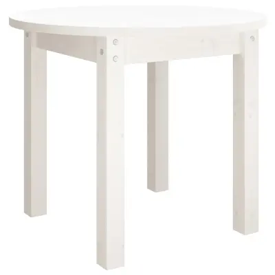 vidaXL Klubska mizica bela Ø 55x45 cm trdna borovina