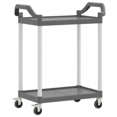 vidaXL 2-nadstropni voziček siv 81x41x92 cm aluminij