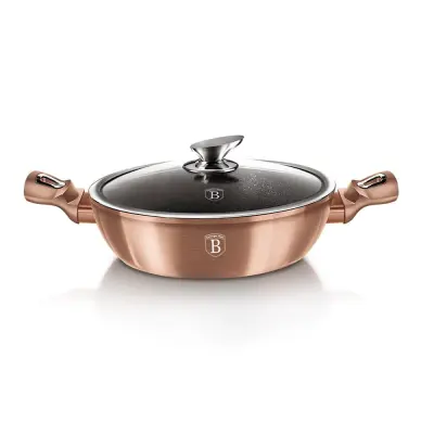 WOK GRANITNI LONEC 28cm 3,8L BERLINGER HAUS METALLIC LINE ROSE GOLD BH-1519N