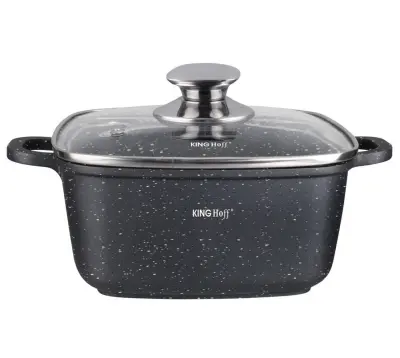 KVADRATNI LONEC Z OBLOGO MARMOR. 5,5 L 26 CM KINGHOFF KH-1604