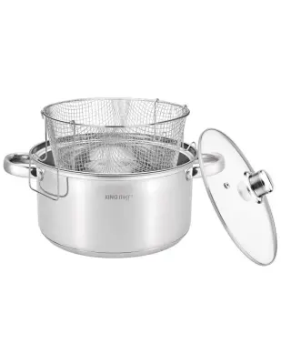 LONEC 5,5L 24cm S KOŠARO ZA CVRTJE KINGHOFF KH-1630