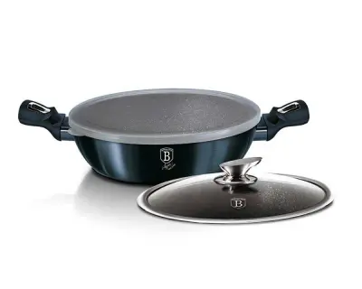 PLOŠČATI LONEC 3.8L 28CM BERLINGER HAUS KOVINSKI AKVAMARIN BH-6794