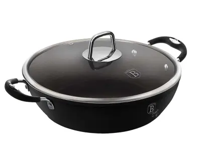 NIZEK LONEC IZ TITANA 28cm 3,8L BERLINGER HAUS ČRNA PROFESSIONAL LINE BH-6125