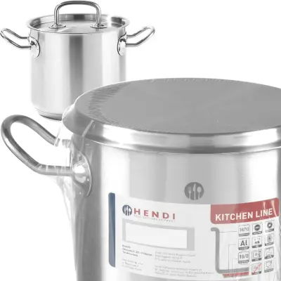 Visoki lonec s pokrovom Kitchen Line 13,5 l premer. 280 x 220 h - Hendi 837405
