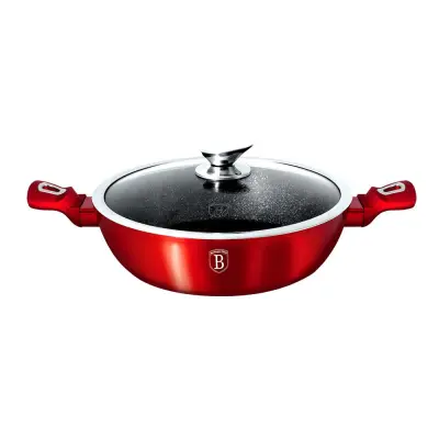 WOK GRANITNI LONEC 32CM 4,9L BERLINGER HAUS METALIC LINE BORDO BH-1264-N