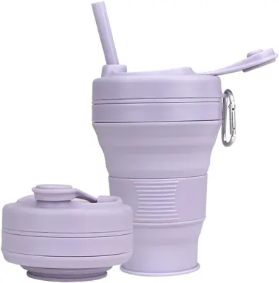 GENERIC lila silikonska skodelica za kavo s pokrovom