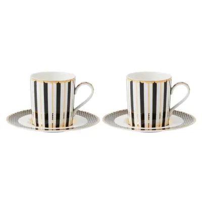 MAXWELL&WILLIAMS set skodelica za črno kavo Regency 100ml / črna / 2 kos / porcelan