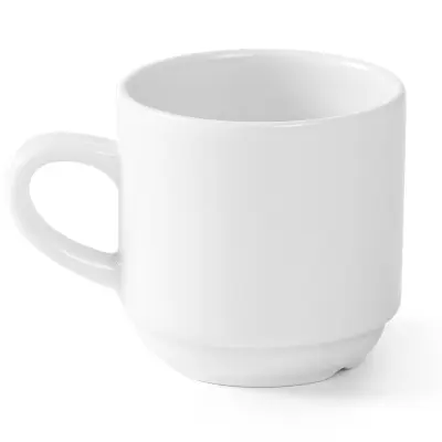 HENDI Optima hotelska skodelica za kavo in čaj, beli porcelan, 230 ml, set 12 kosov 770962