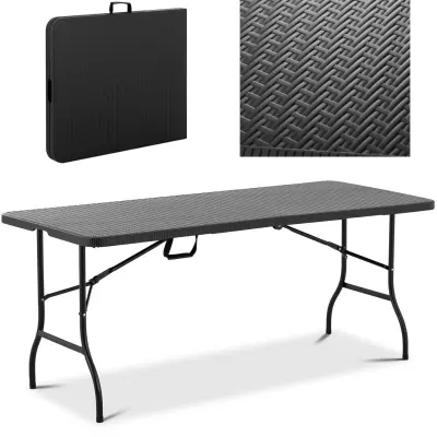 Vrtna gostinska miza zložljiva do 150 kg 1830 x 750 x 740 mm črna