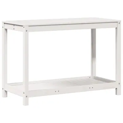 vidaXL Miza za sajenje s polico bela 108x50x75 cm trdna borovina