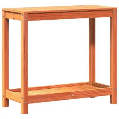 vidaXL Miza za sajenje s polico voščeno rjava 82,5x35x75 cm borovina