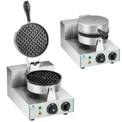 ROYAL CATERING okrogel enojni teflon pekač za vaflje premera 18,5 cm