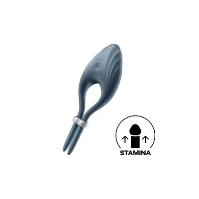 Vibracijski obroček za penis Satisfyer Duelist, siv