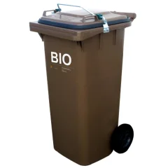 GASTRO kontejner zabojnik s tesnim pokrovom za smeti, biološki odpadki hrane - rjav, 240L