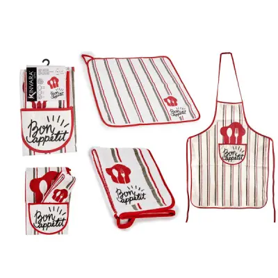 Kuhinjski set – Predpasnik+ krpa- RDEČ