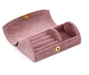 Žametna potovalna škatla za nakit z obokanimi perlami, prenosna torba za shranjevanje nakita