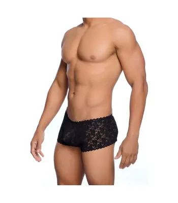 Rose čipka fant črne kratke hlače l/xl