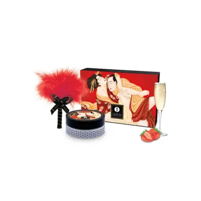 Komplet za intimno razvajanje SHUNGA BODY POWER -  Kissable Sparkling Strawberry Wine, 75 g
