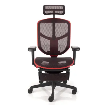 ERGOLES Enjoy ULTRA gaming stol rdeče barve s podporo za noge