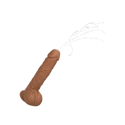 Vibracijski penis z izlivom - temna koža (R16610_Br)