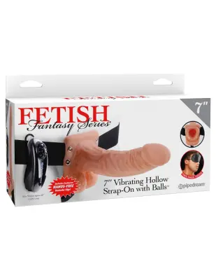 VIBRACIJSKI STRAP-ON FF Unisex Hollow with Balls Light 7''