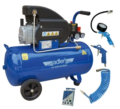 Adler 50L kompresor AD 2050-50-8BAR 230V z naborom dodatkov