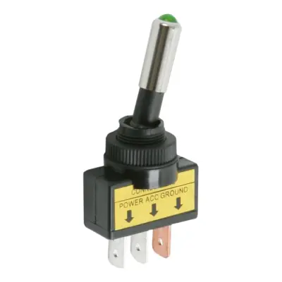 Preklopno stikalo 1 vezje 20 A 12 V DC OFF - ON zelena LED