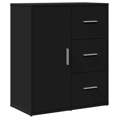 vidaXL Komoda črna 60x31x70 cm inženirski les