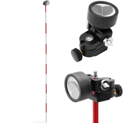 Mini prizmatično geodetsko zrcalo daljinomera s pole srebrno prevleko dia. 3,5 cm 1,26 m