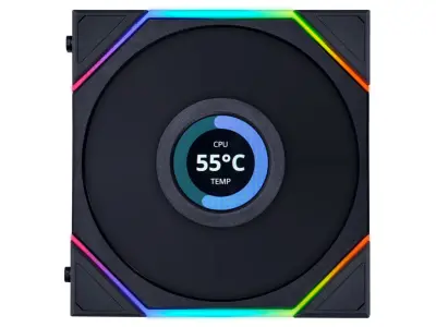 LIAN LI UNI FAN TL LCD 120 Reverse Blade, ARGB, PWM, 120mm, črn ventilator