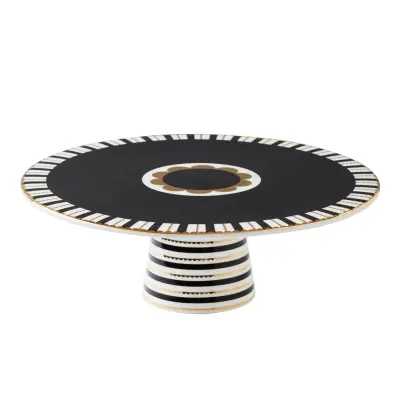 Maxwell&Williams krožnik s podstavkom za torto Regency 28cm / črn / porcelan