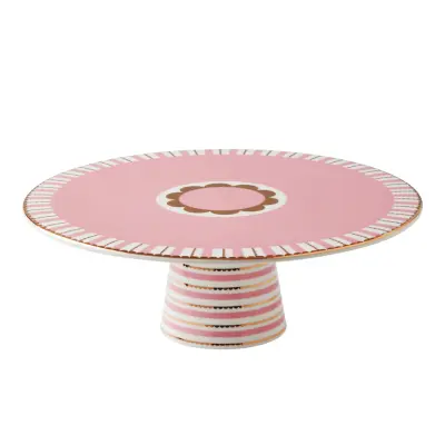 Maxwell&Williams krožnik s podstavkom za torto Regency 28cm / roza / porcelan