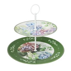 Brandani servirno stojalo, etažer 2-nadstropno Flora h23cm / porcelan