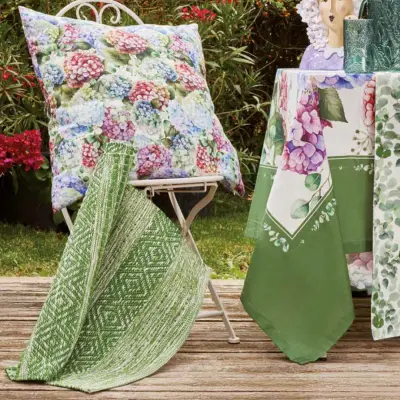 Brandani preproga Flora 180x60cm / zelena / bombaž