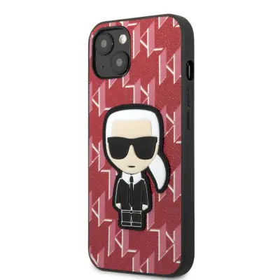 Originalen KARL LAGERFELD ovitek iPhone 13 6.1  - Monogram ikonik - rdeča zaščita - KLHCP13MPMNIKPI