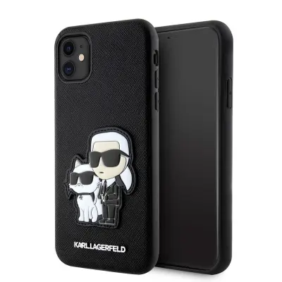 Originalen KARL LAGERFELD ovitek iPhone 11 - IML NFT Full Bodies - črna zaščita - KLHCN61SANKCPK