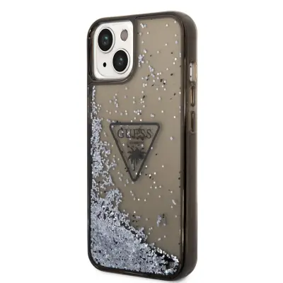 GUESS GUHCP14SLFCTPK silikonski ovitek za iPhone 14 6.1 - črn z bleščicami