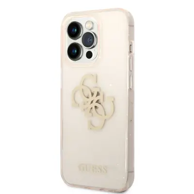 GUESS GUHCP14XPCUGL4GGO ovitek za iPhone 14 Pro Max - prozoren z zlatimi bleščicami