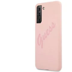 GUESS GUHCS21MLSVSPI Big Logo silikonski ovitek za Samsung Galaxy S21 Plus G996 - roza z napisom